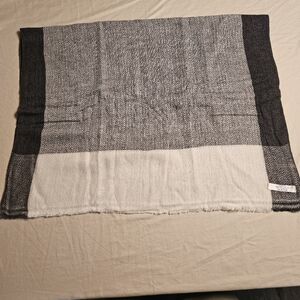 Luxury 100% Cashmere Scarf Shawl Wrap Fringed Oversized Stole 80"x27" Grey White